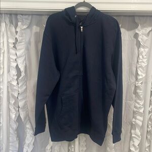 2XL Navy Blue Zip-Up Hoodie by district new sweatshirt